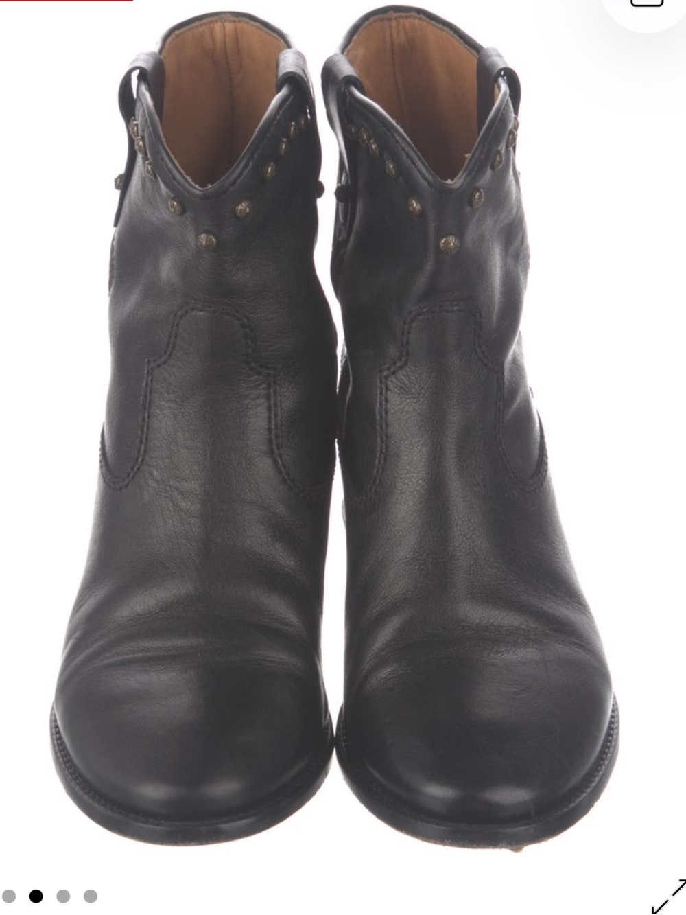 Isabel Marant Black Leather Studded Moto Boots